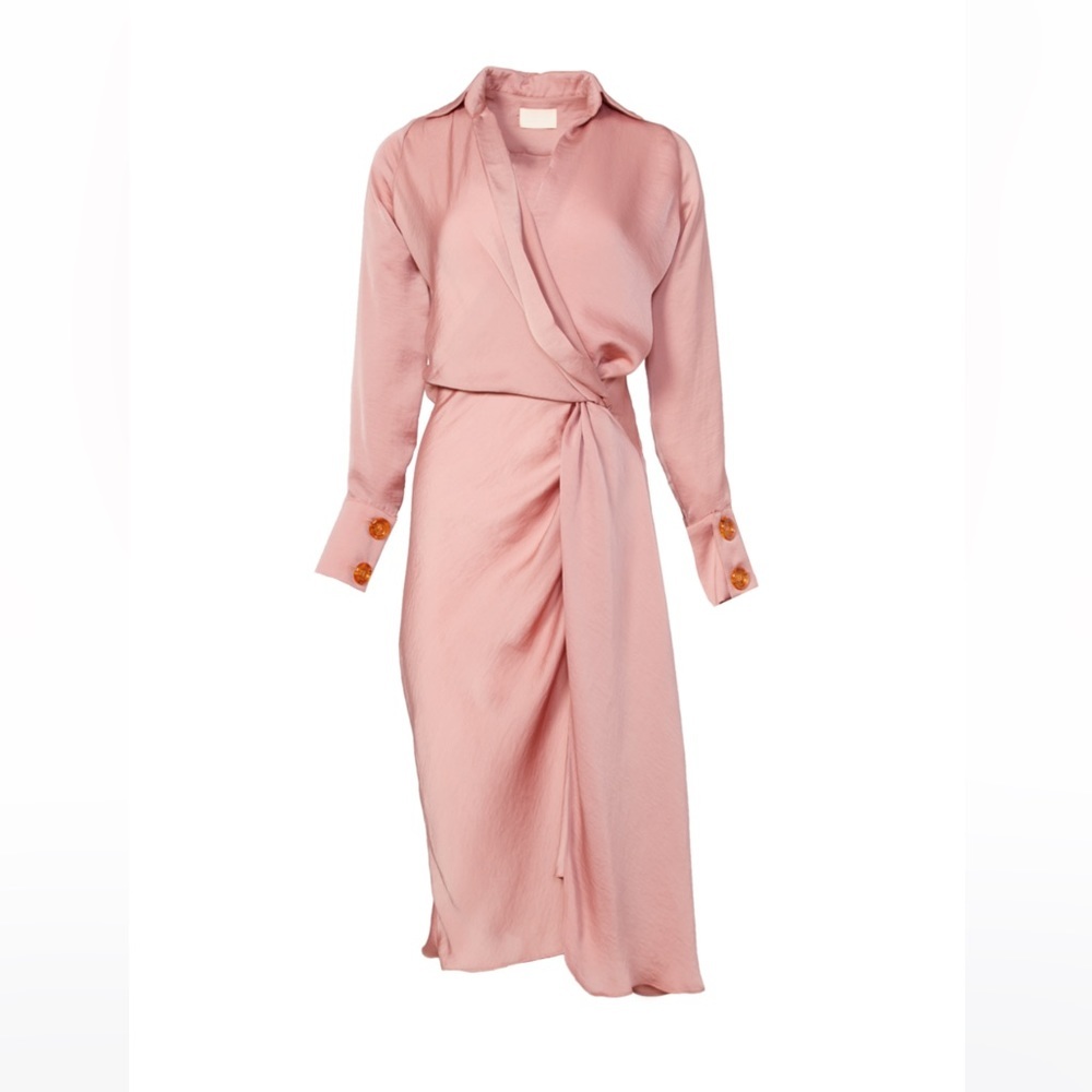 Saint Mojavi MAHARAJA WRAP DRESS wrap dress silk pink
